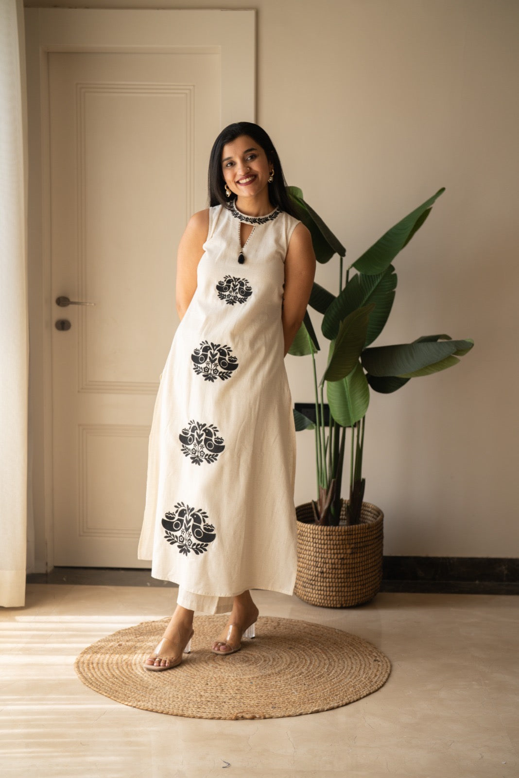 Lubana Off White Embroidered Suit