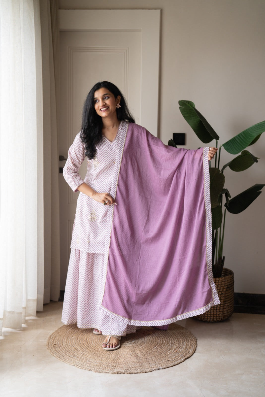 Namya Leheriya Sharara Set- Lavender