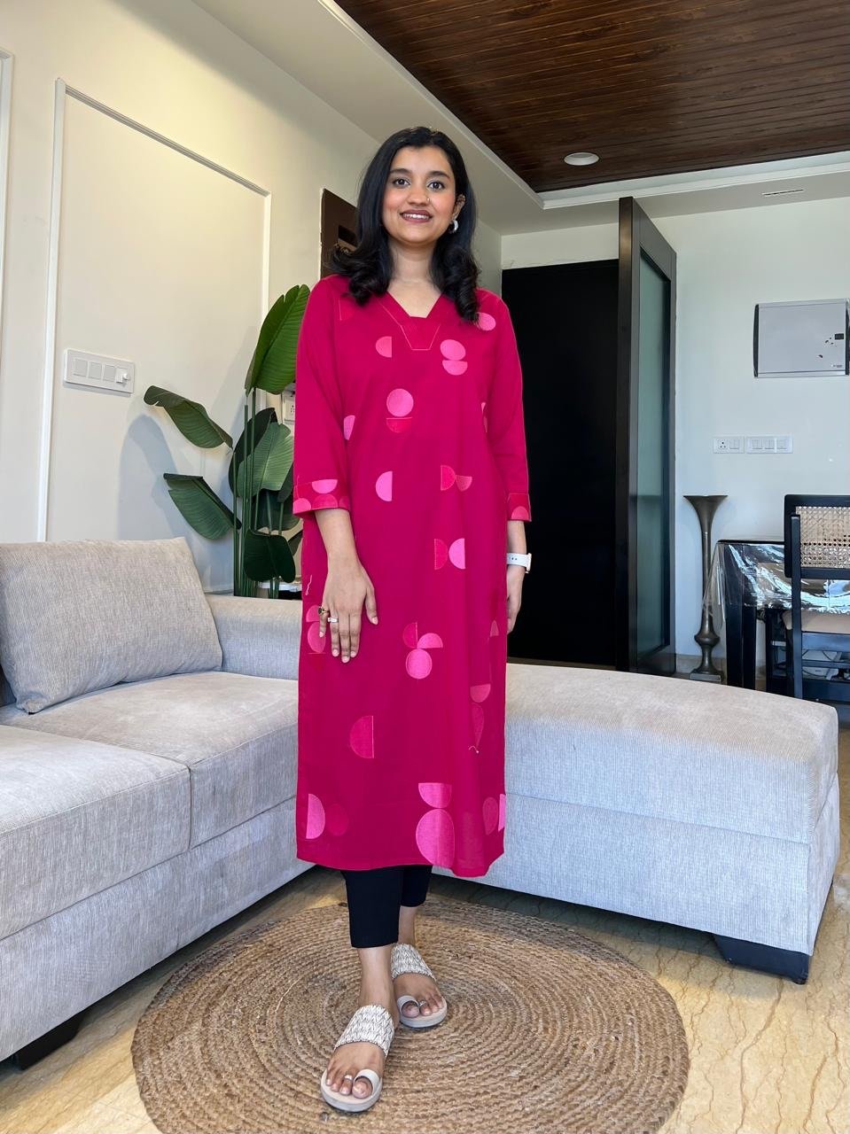 Jinni Premium Cotton Kurta- Pink