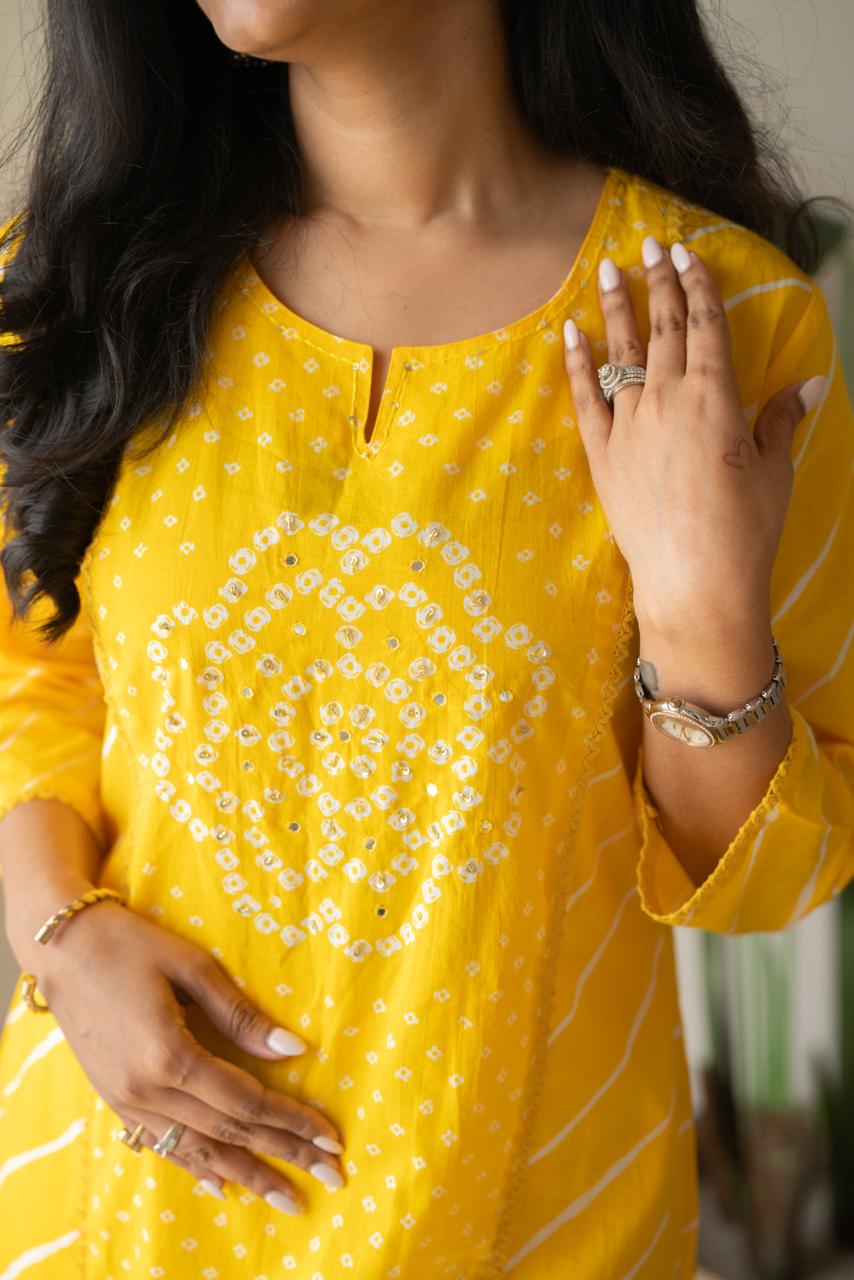 Keesha Leheriya Bandhej Cotton Suit