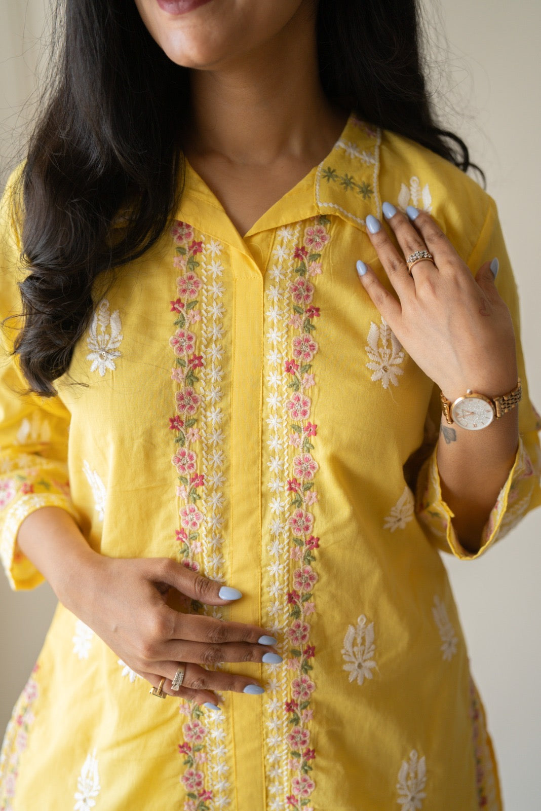 Preet Mulmul Luxe Coord Set- Yellow