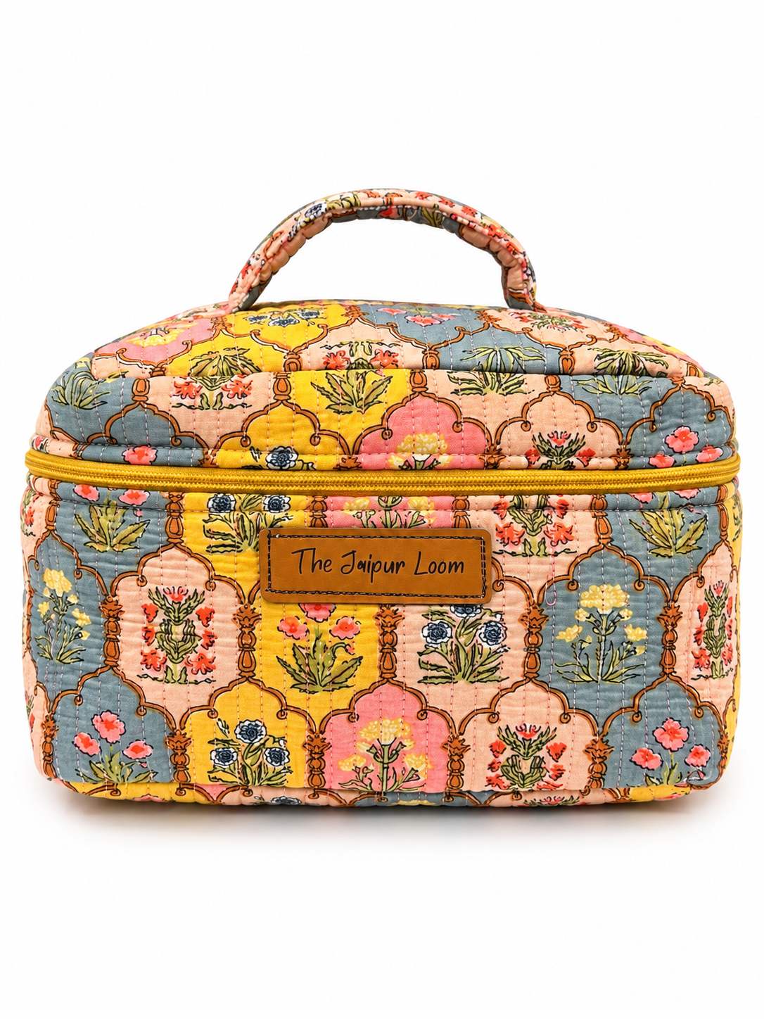 Quilted Vanity Bag- Pastel Jharoka
