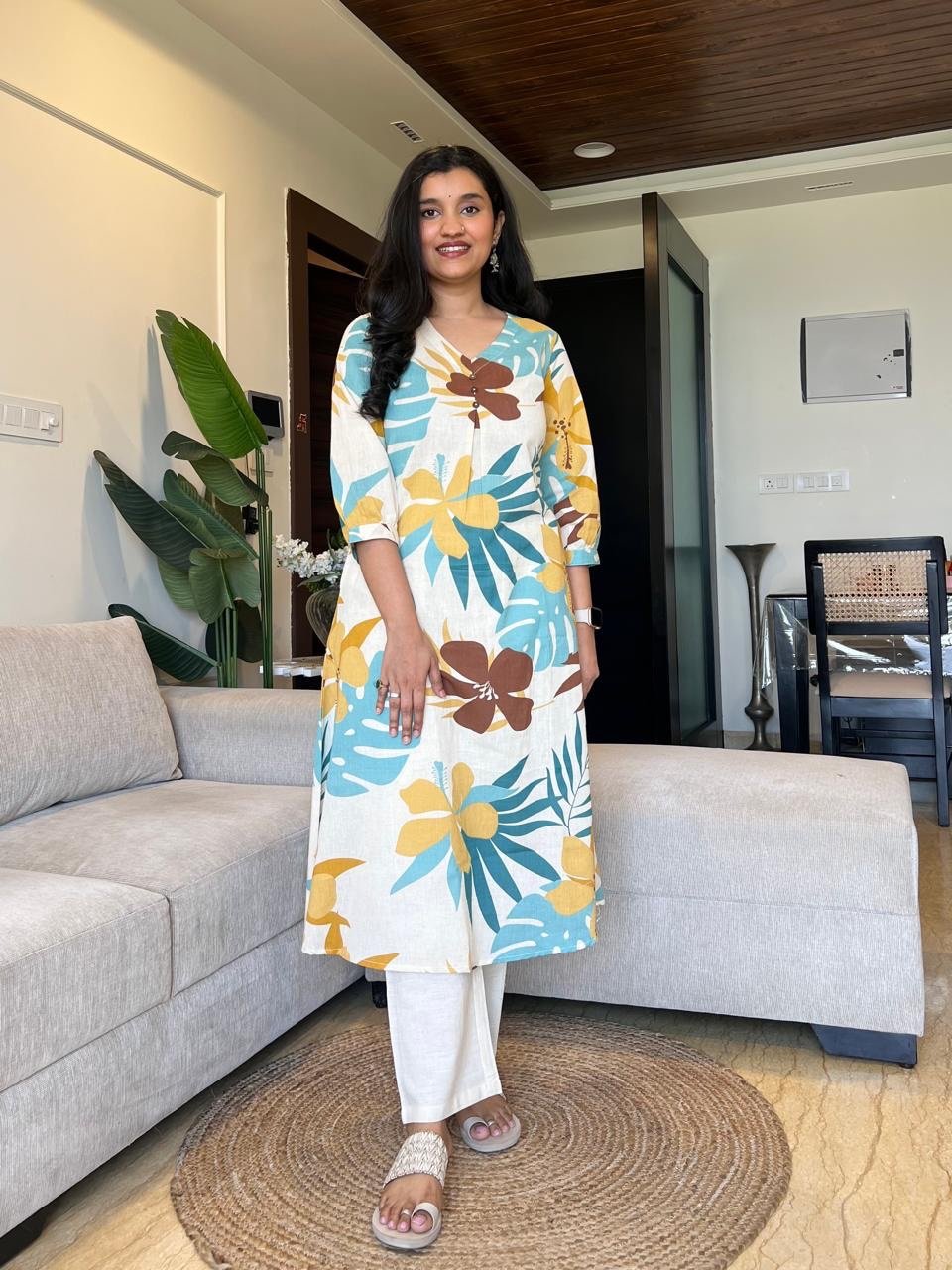 Kali Printed Cotton Set- Green Tropicals