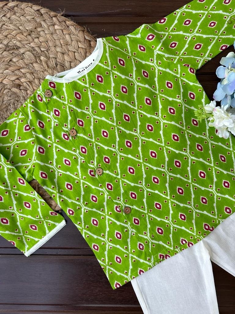 Pista Barfi Off Centre Kurta Set