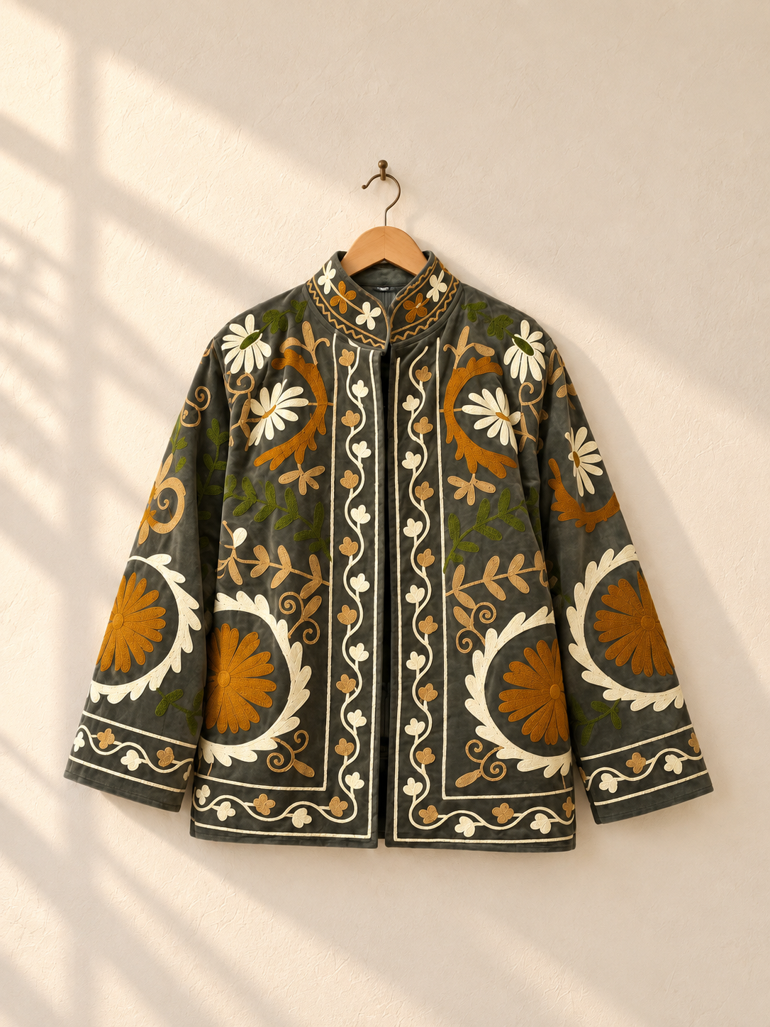 Sujani Velvet Jacket- Olive Love