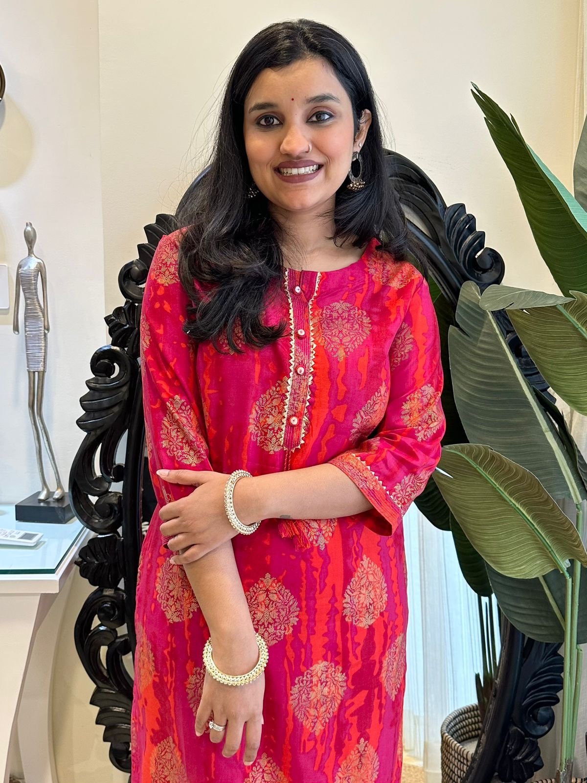 Pink Rayon Bestselling Festive Kurta