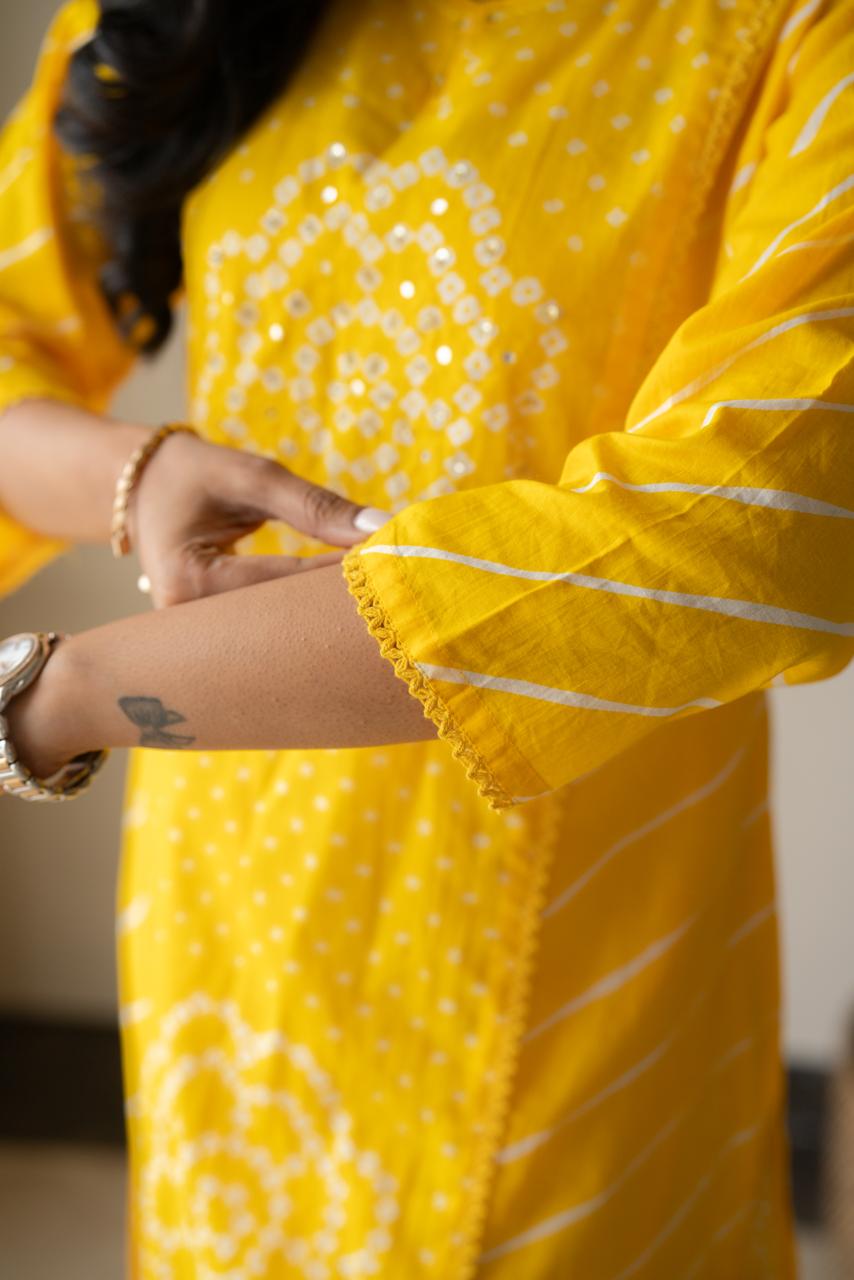 Keesha Leheriya Bandhej Cotton Suit