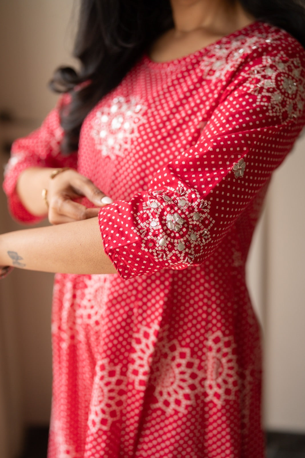 Gaurisha Bandhej Anarkali Suit