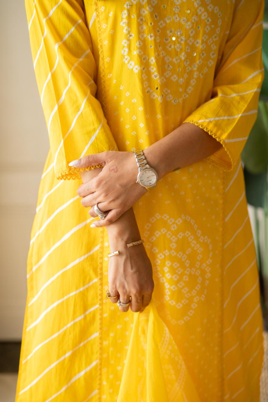 Keesha Leheriya Bandhej Cotton Suit