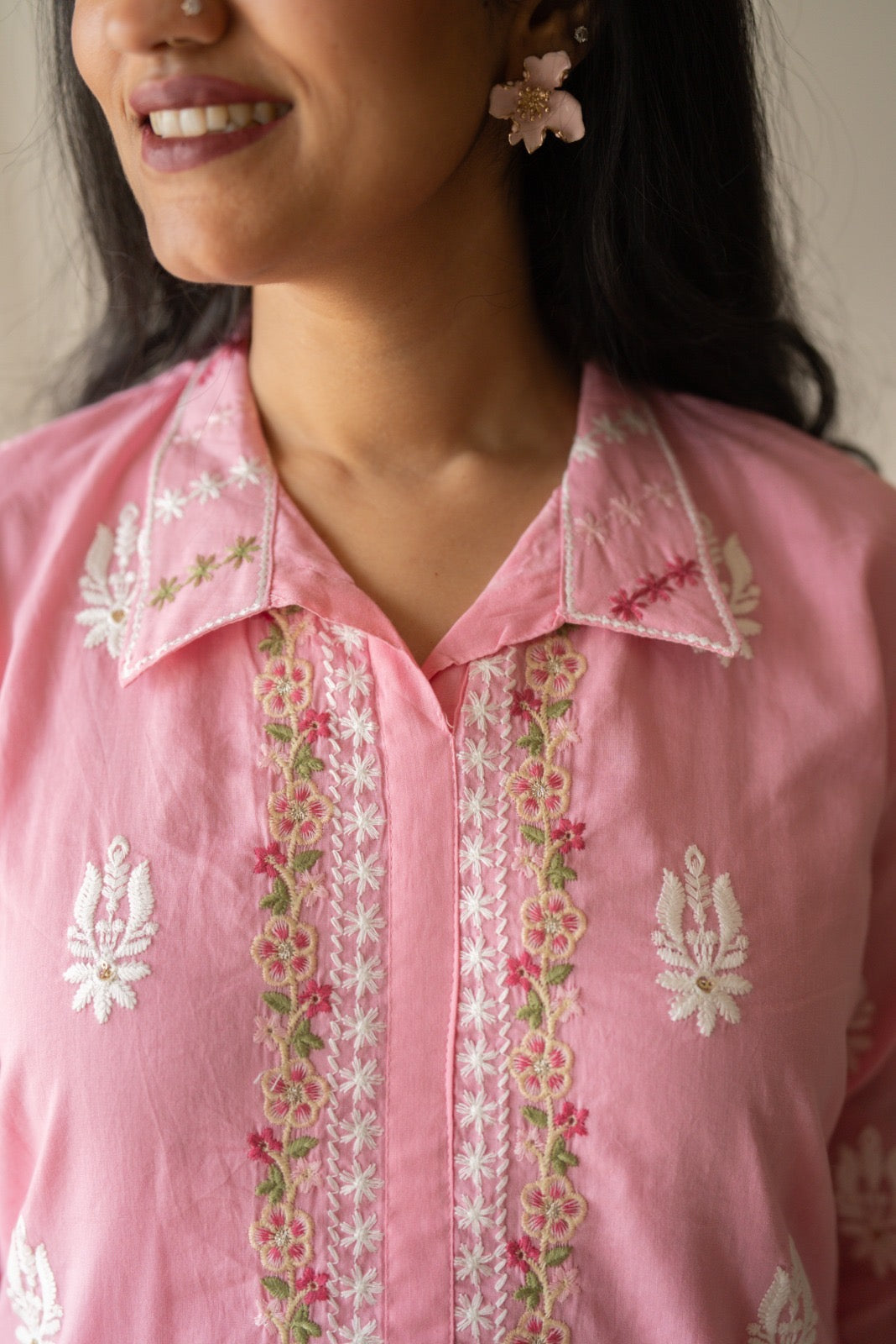 Preet Mulmul Luxe Coord Set- Pink