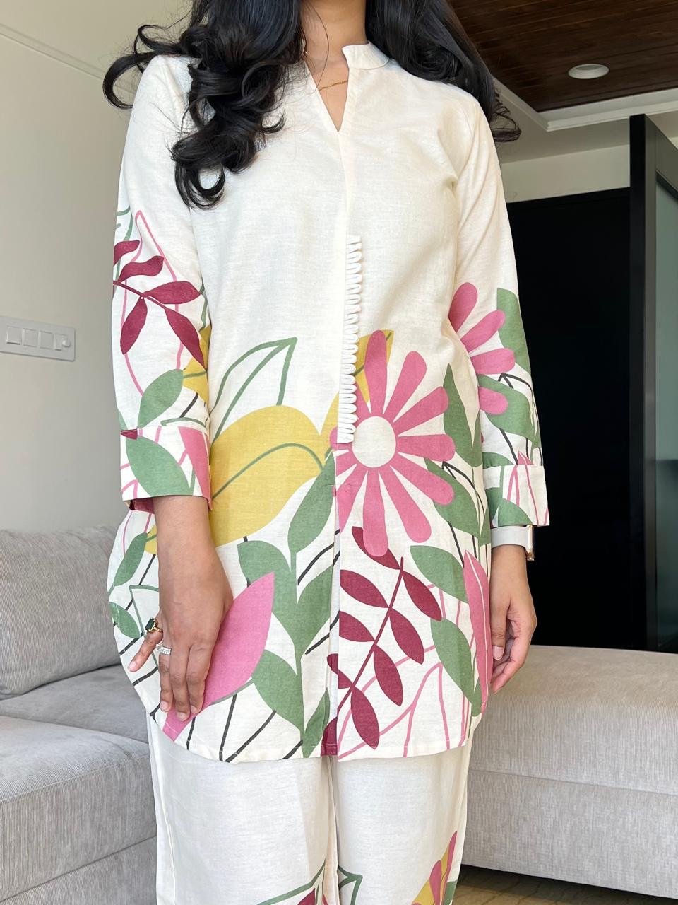 Saba Classy Printed Coord Set- Pinks