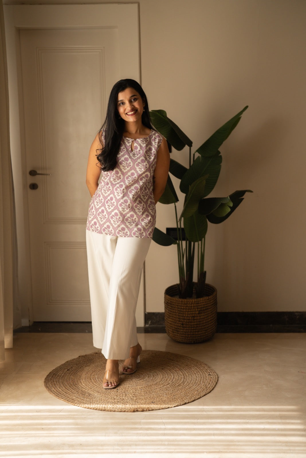 Lily 2.0 Sleeveless Cotton Top- Lavender Jaal