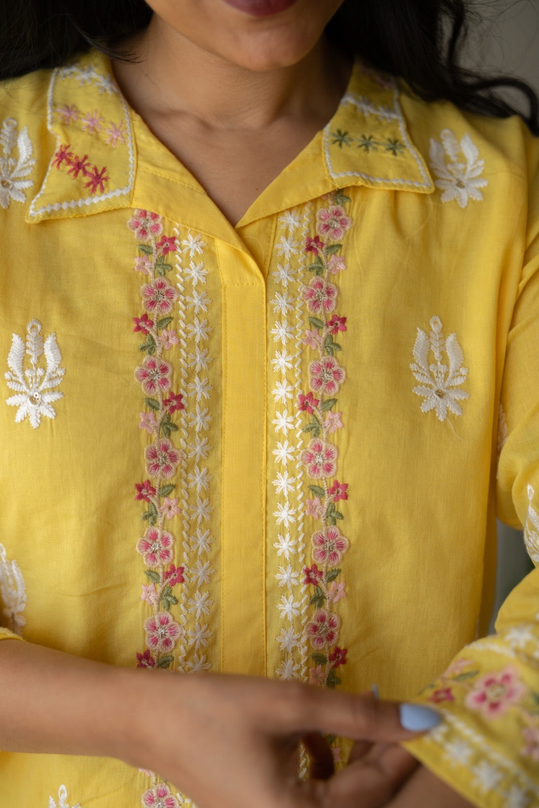 Preet Mulmul Luxe Coord Set- Yellow