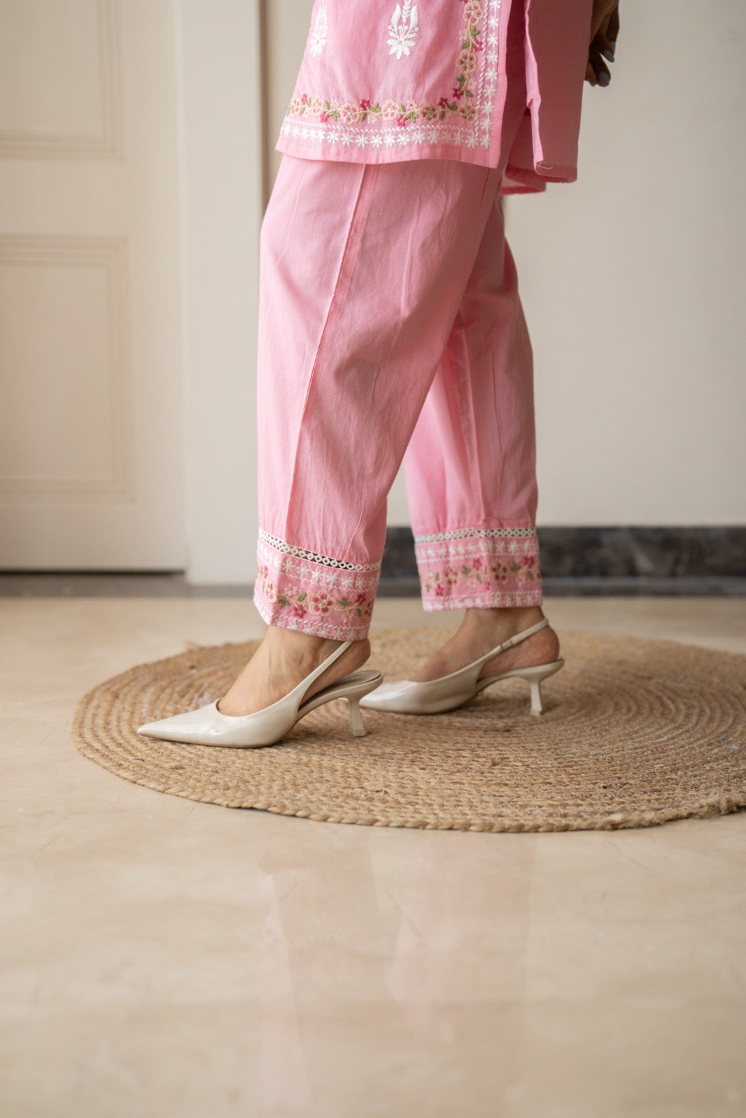 Preet Mulmul Luxe Coord Set- Pink