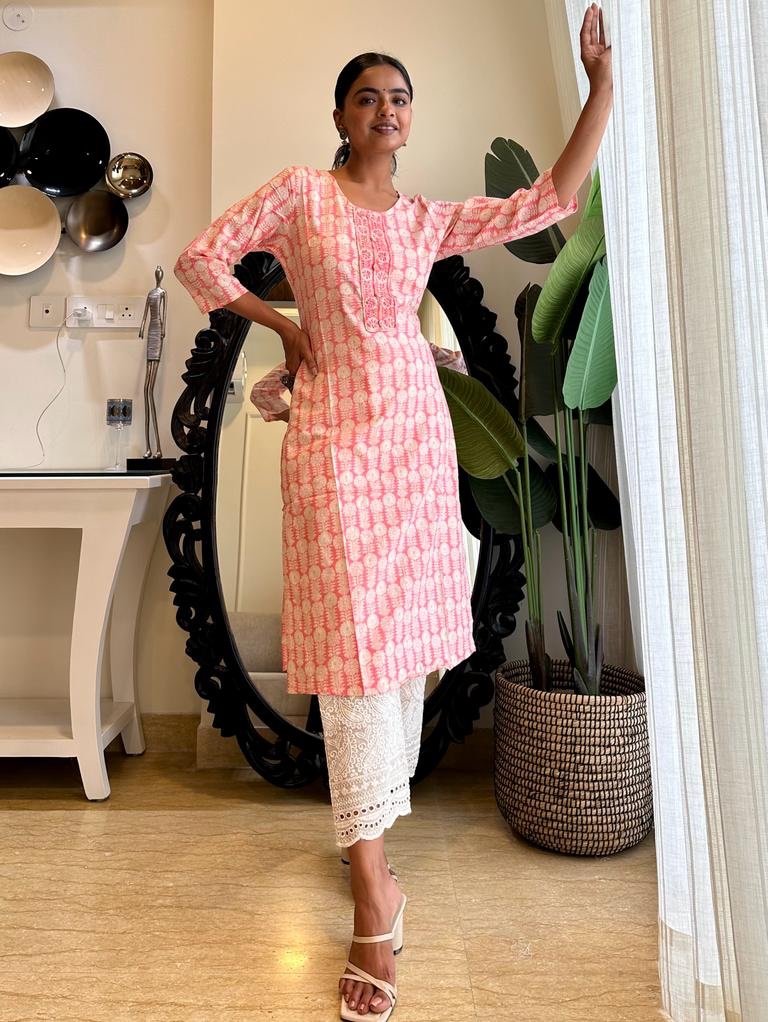 Pink Soft Cotton Kurta