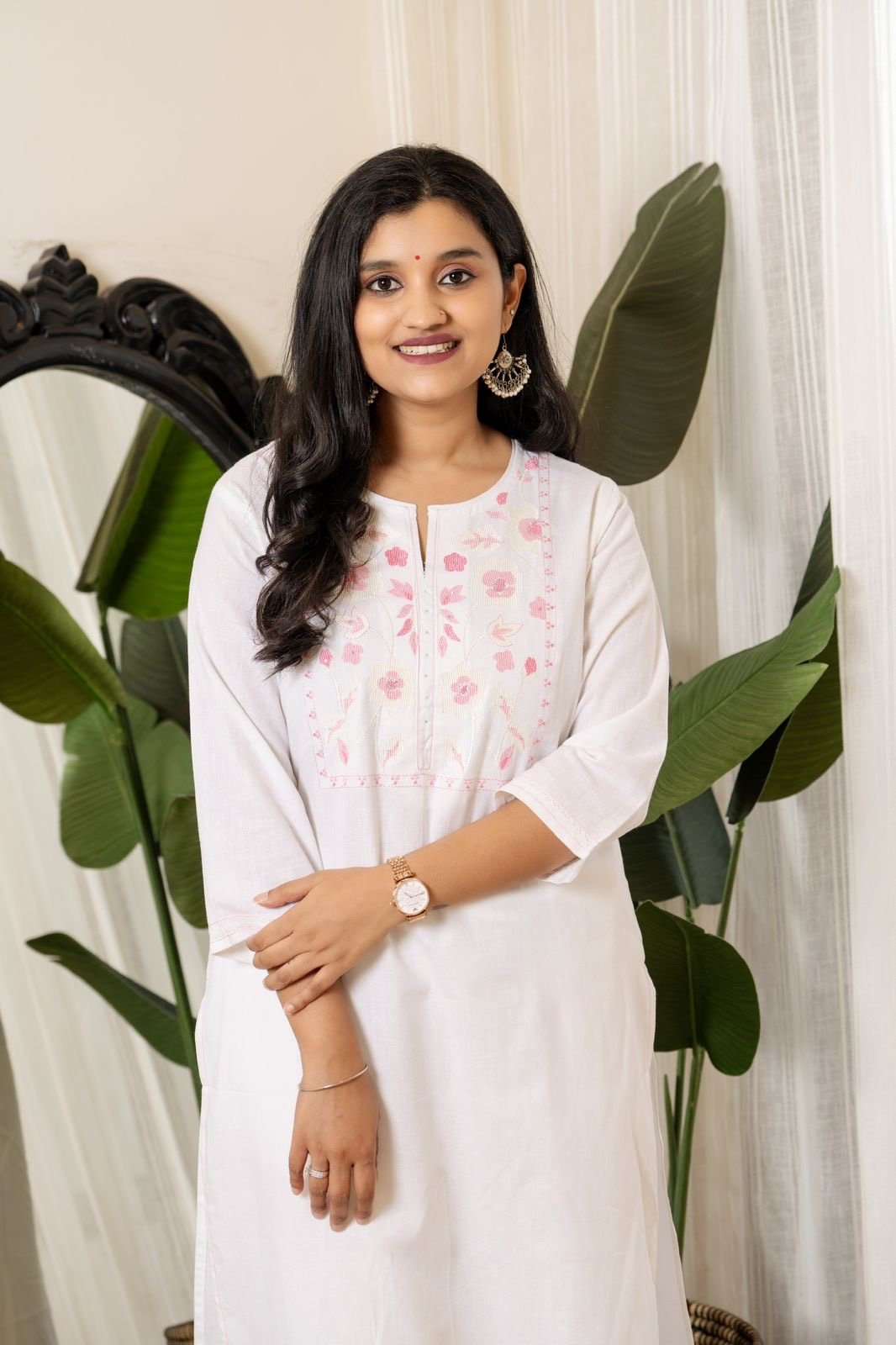 Dreamy White Pant Set- Pink