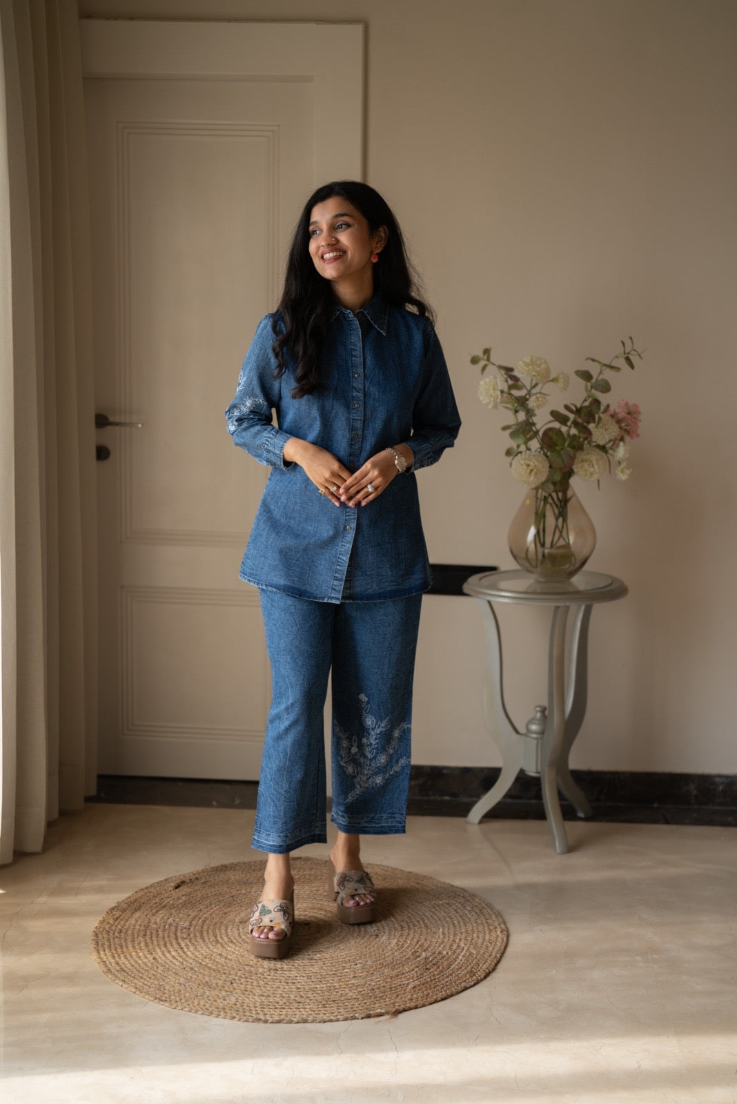 Nimya Denim Shirt Coord Set