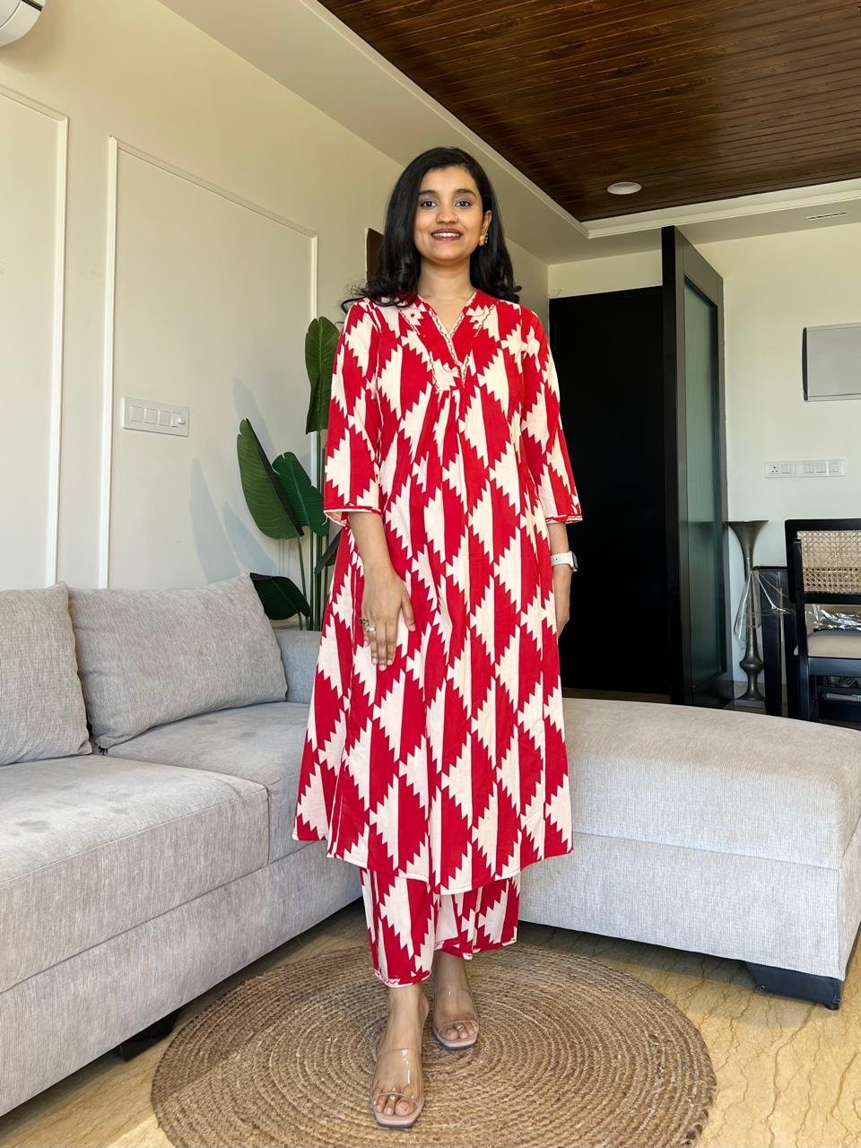 Sirsa Cotton Coord Set- Red Bricks