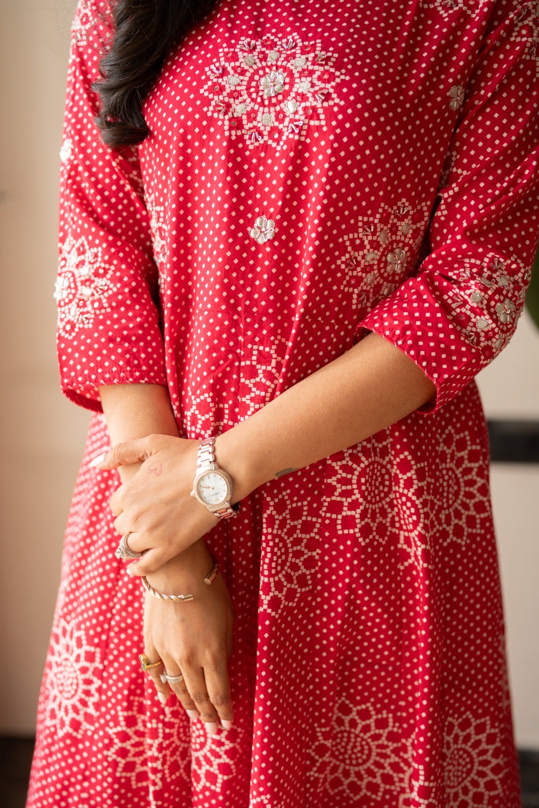 Gaurisha Bandhej Anarkali Suit
