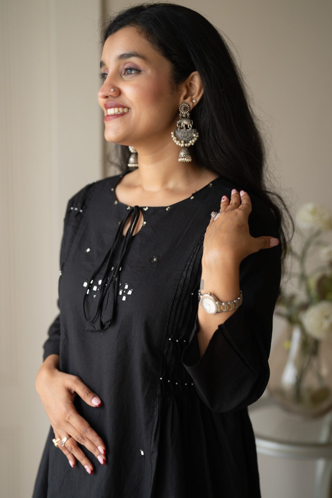 Esha Mirror Black Farshi Set