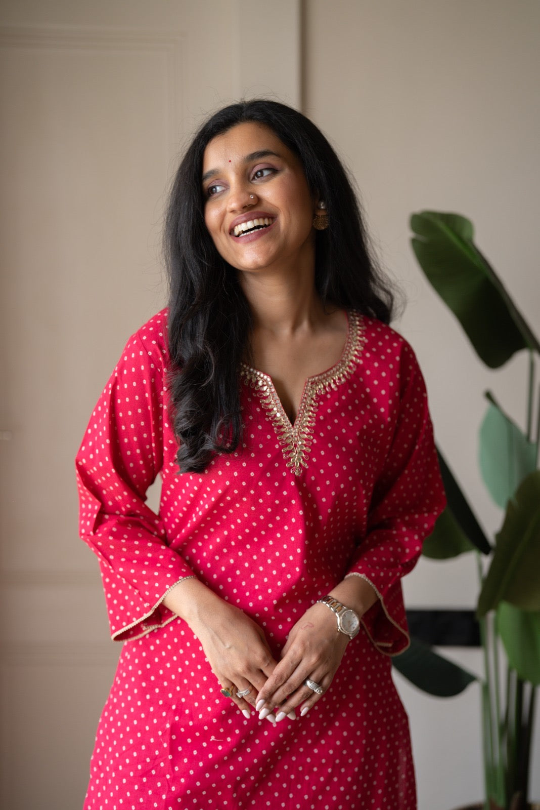 Gurnar Farshi Bandhej Suit- Pink