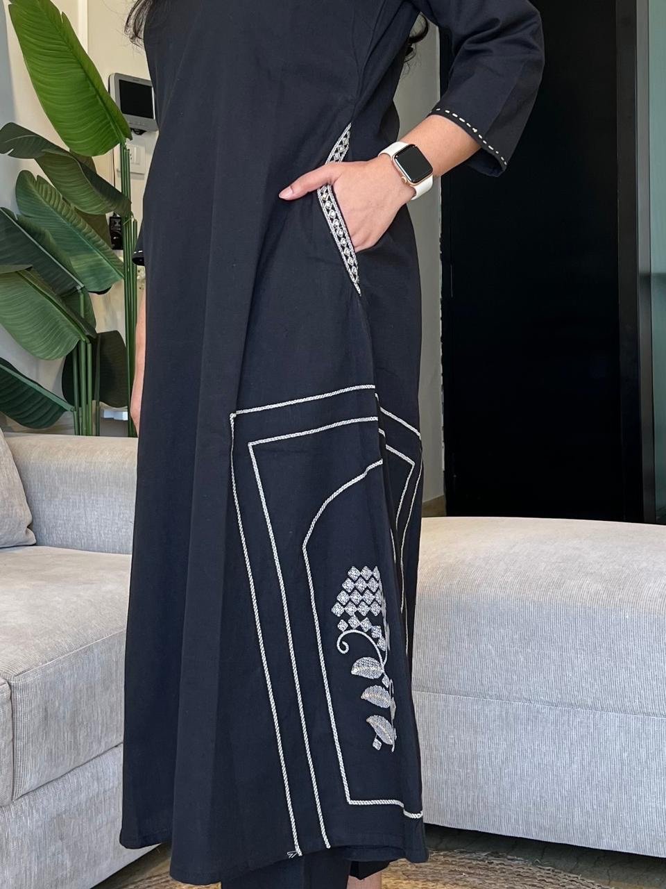 Reeha Classy A-line Set- Black