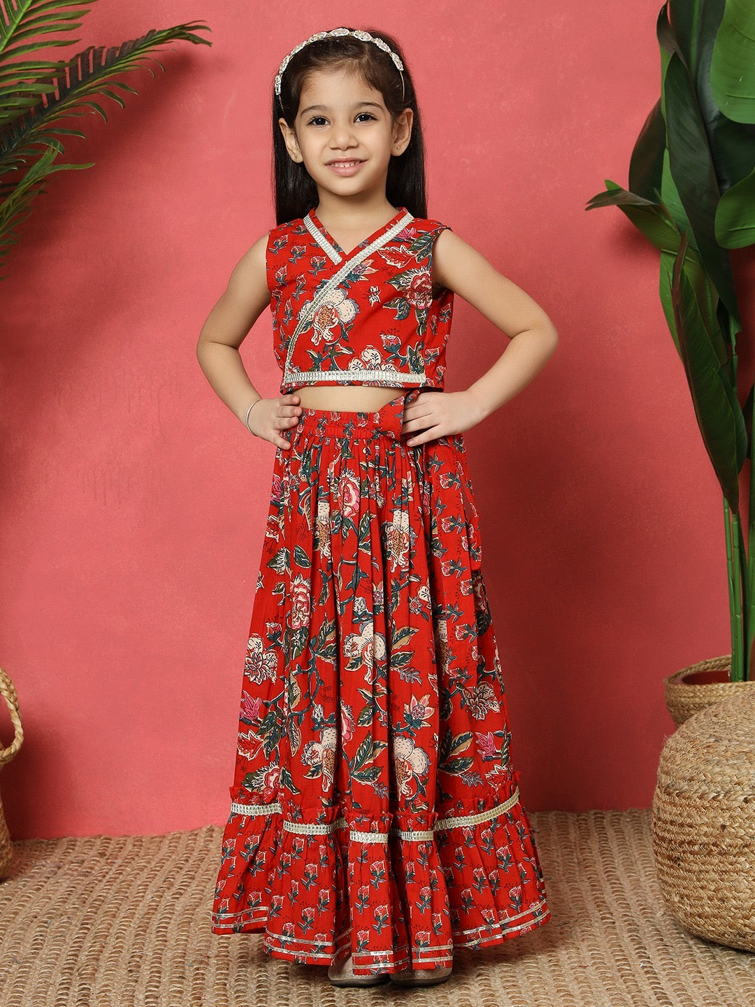 Geru Floral Girls’ Skirt Set