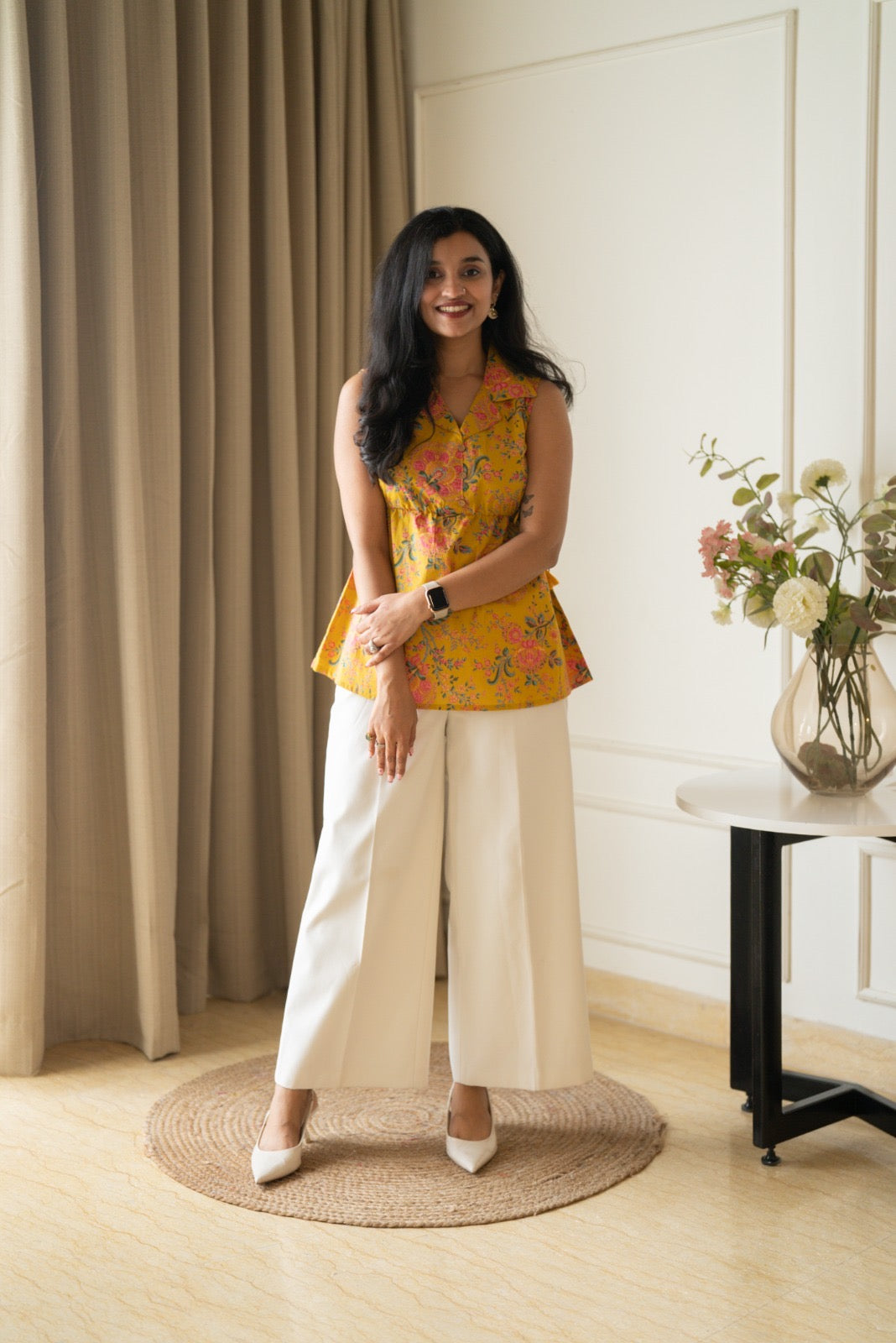 Guna Short Adjustable Top- Mustard