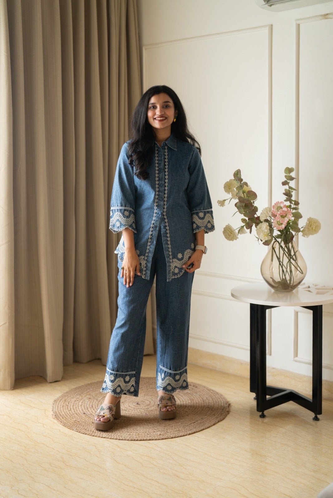 Loka Denim Shirt Coord Set