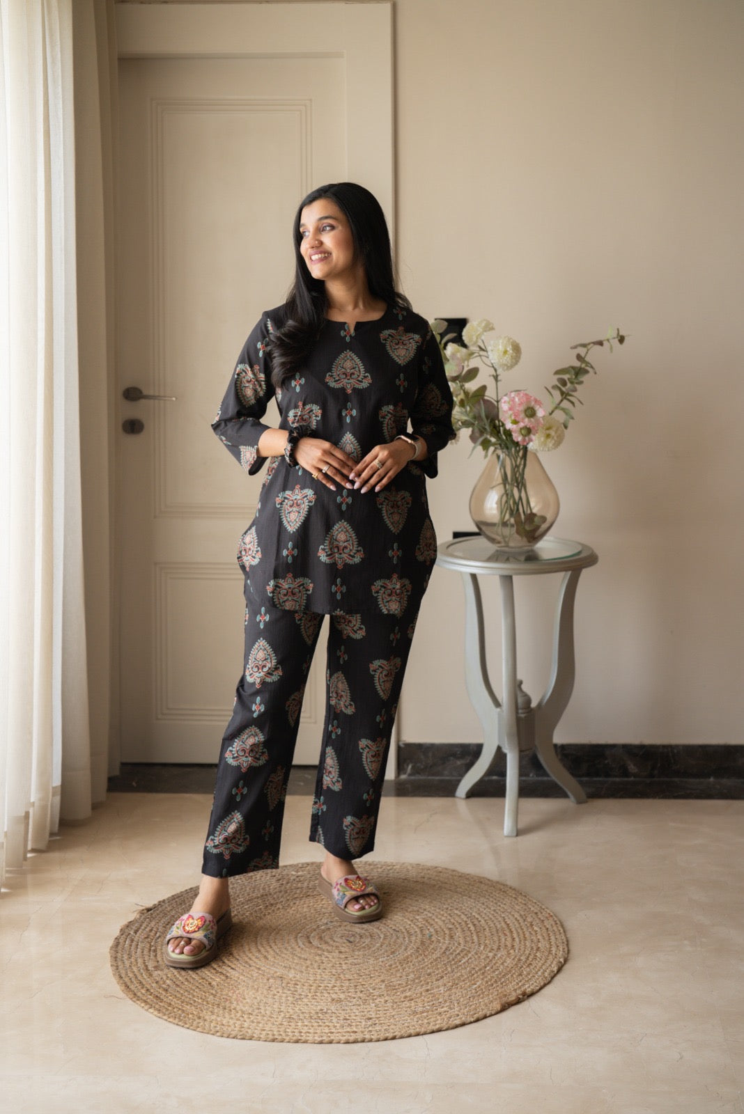 Rika Cotton Lounge Set- Black Boota