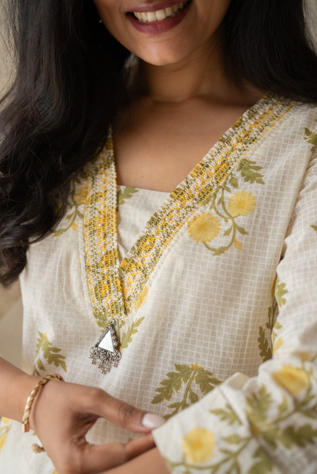 Suryana Cotton Suit- Marigold