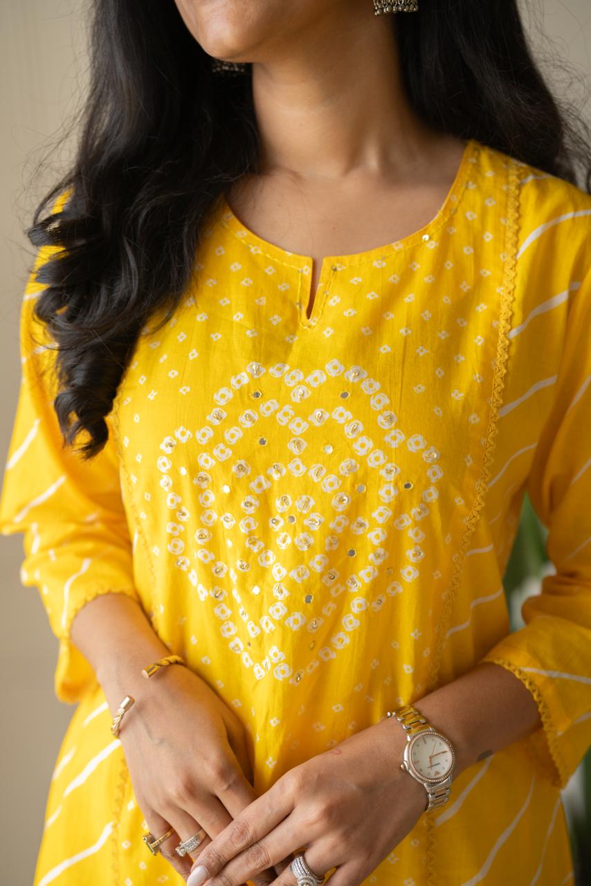 Keesha Leheriya Bandhej Cotton Suit