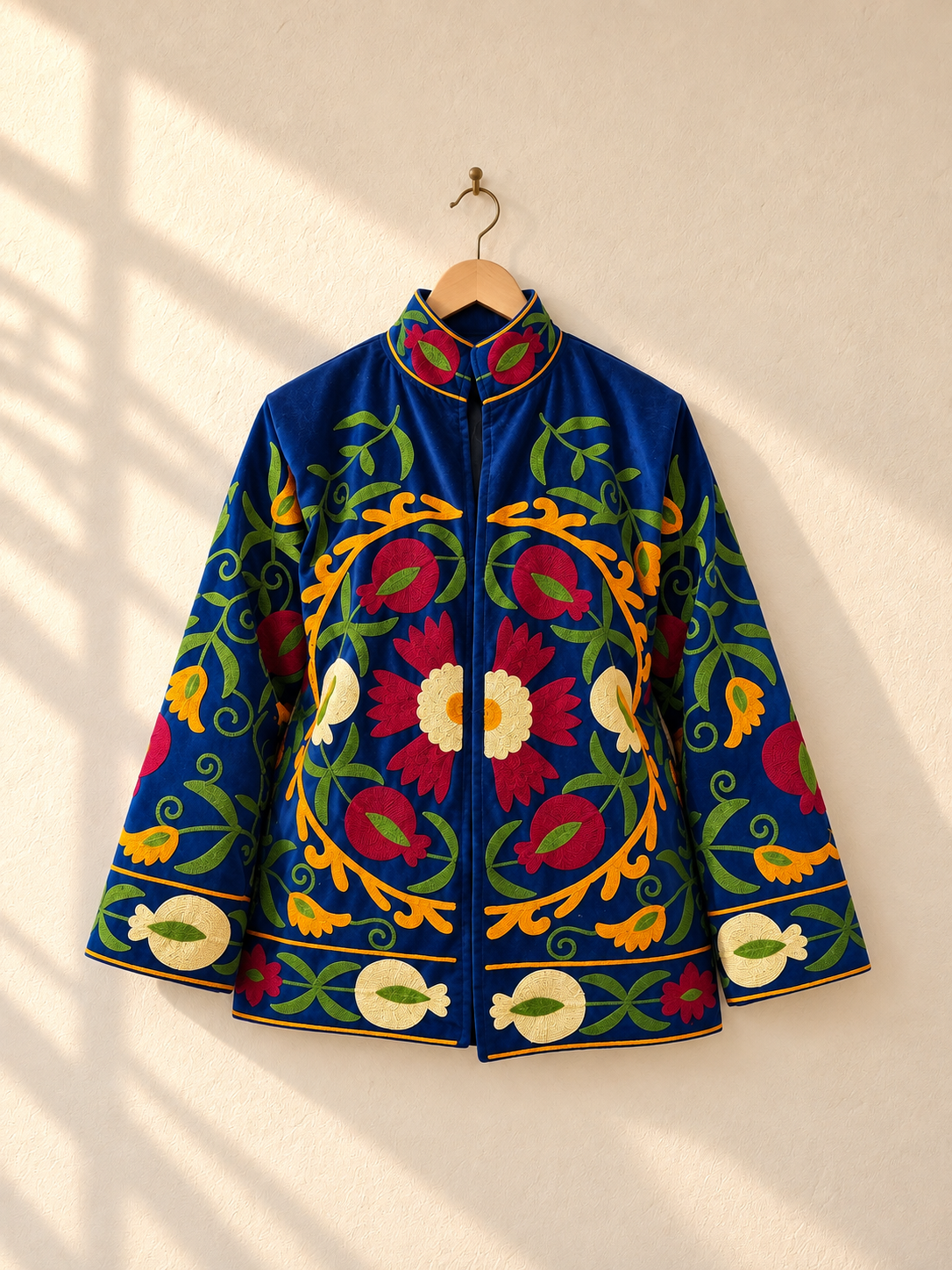 Sujani Velvet Jacket- Royal Poms