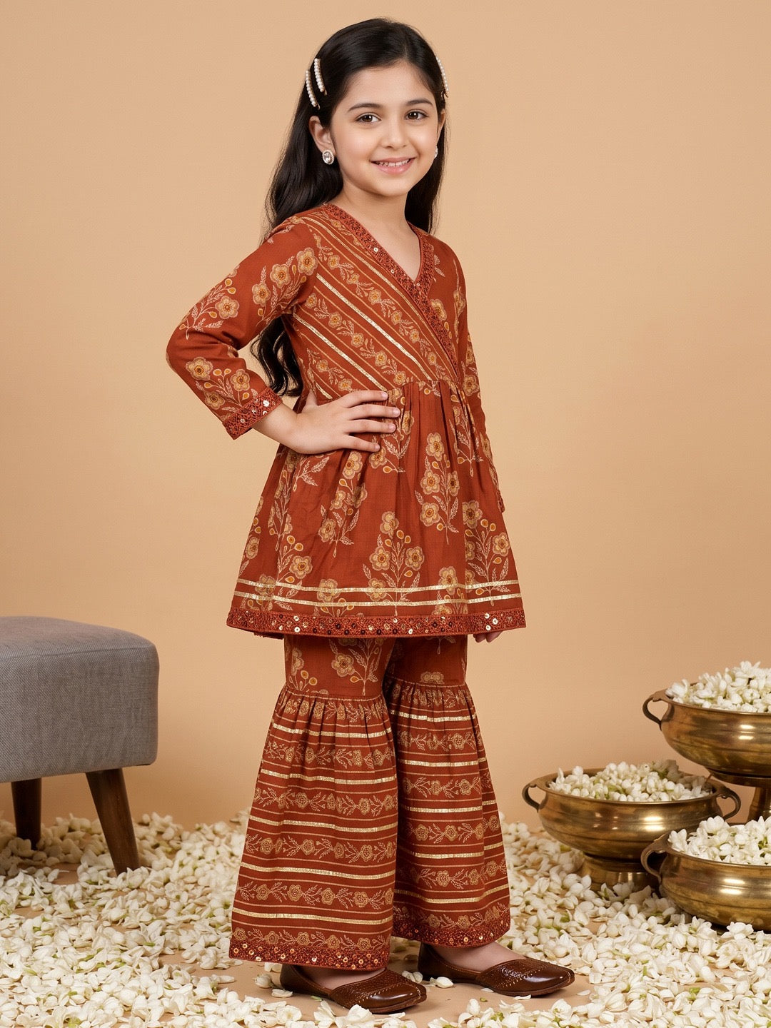 Geru Girls’ Gharara Set