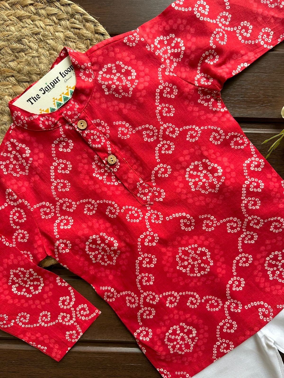 Red Bandej Kurta Set
