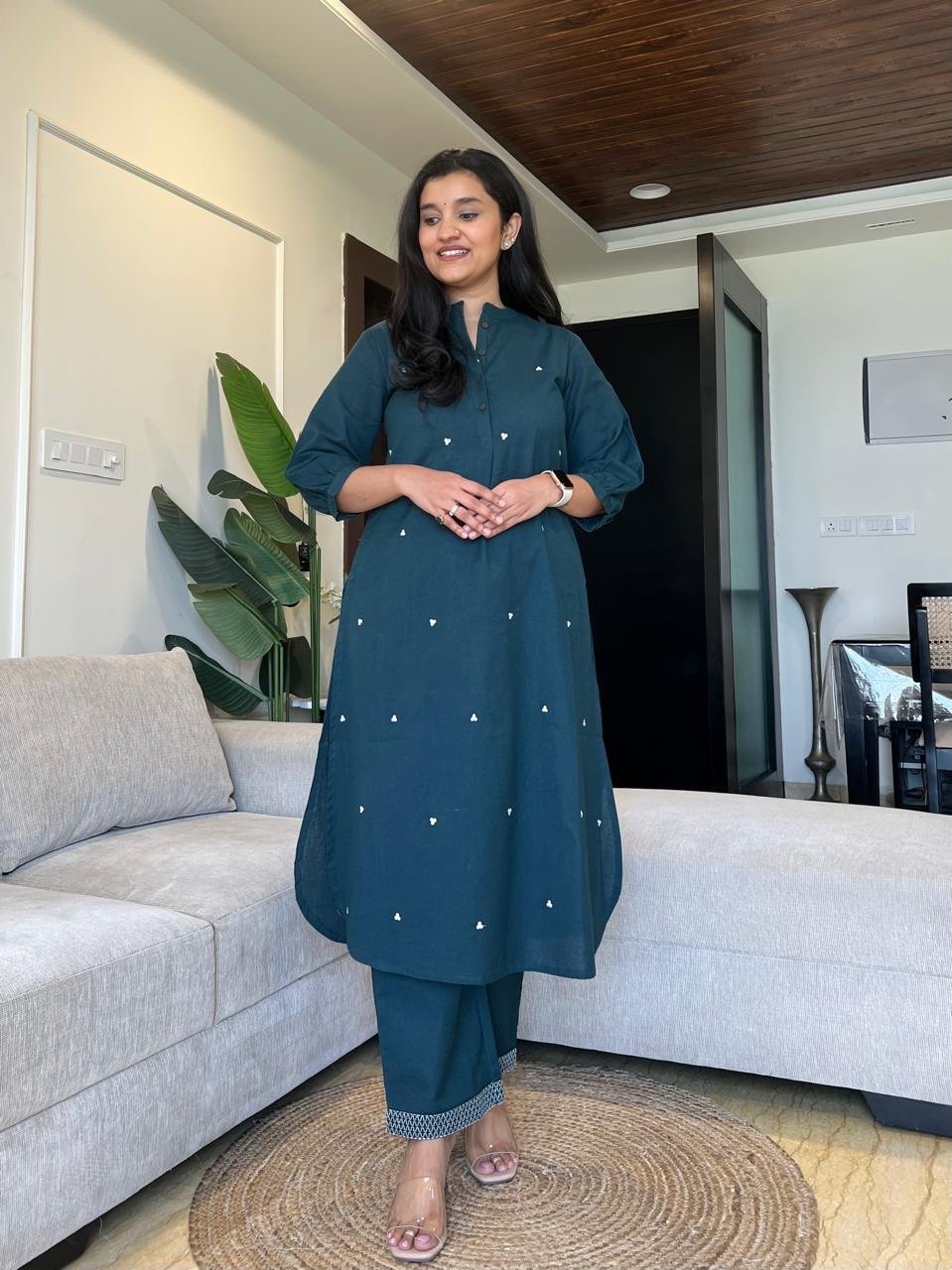 Tasha Minimal Cotton Set- Teal
