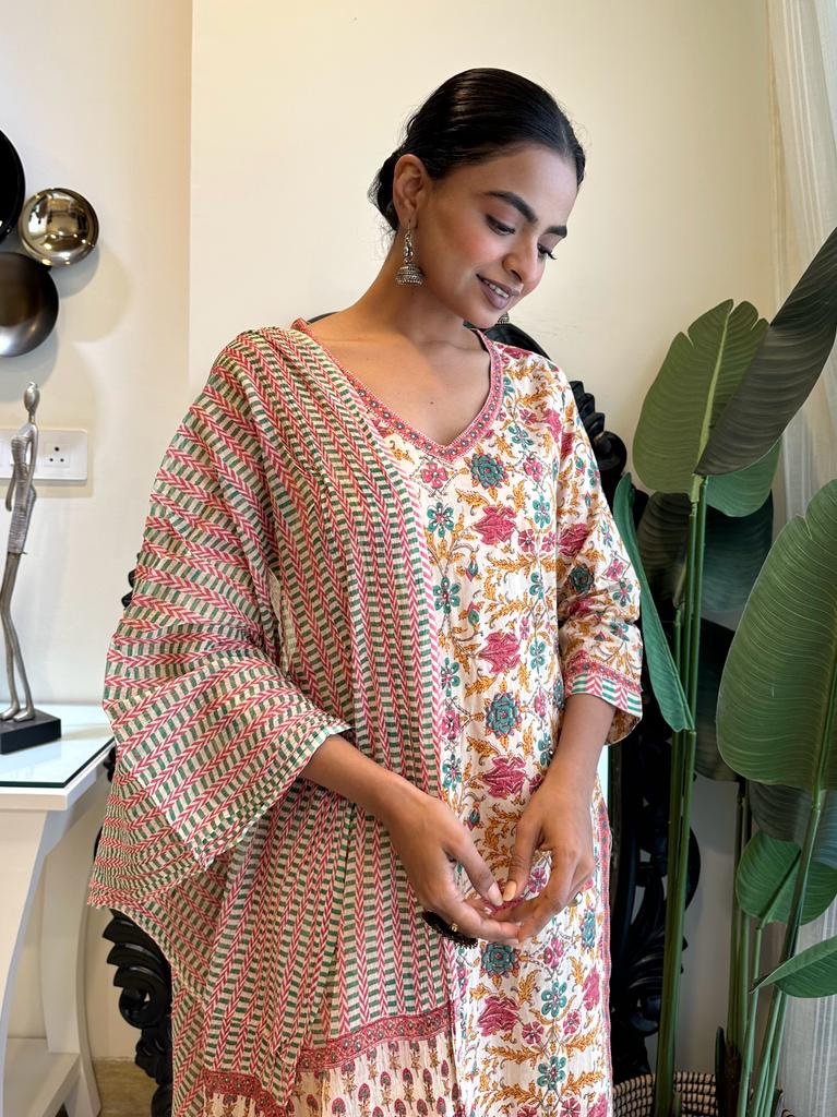 Floral Zig Zag Cotton Set