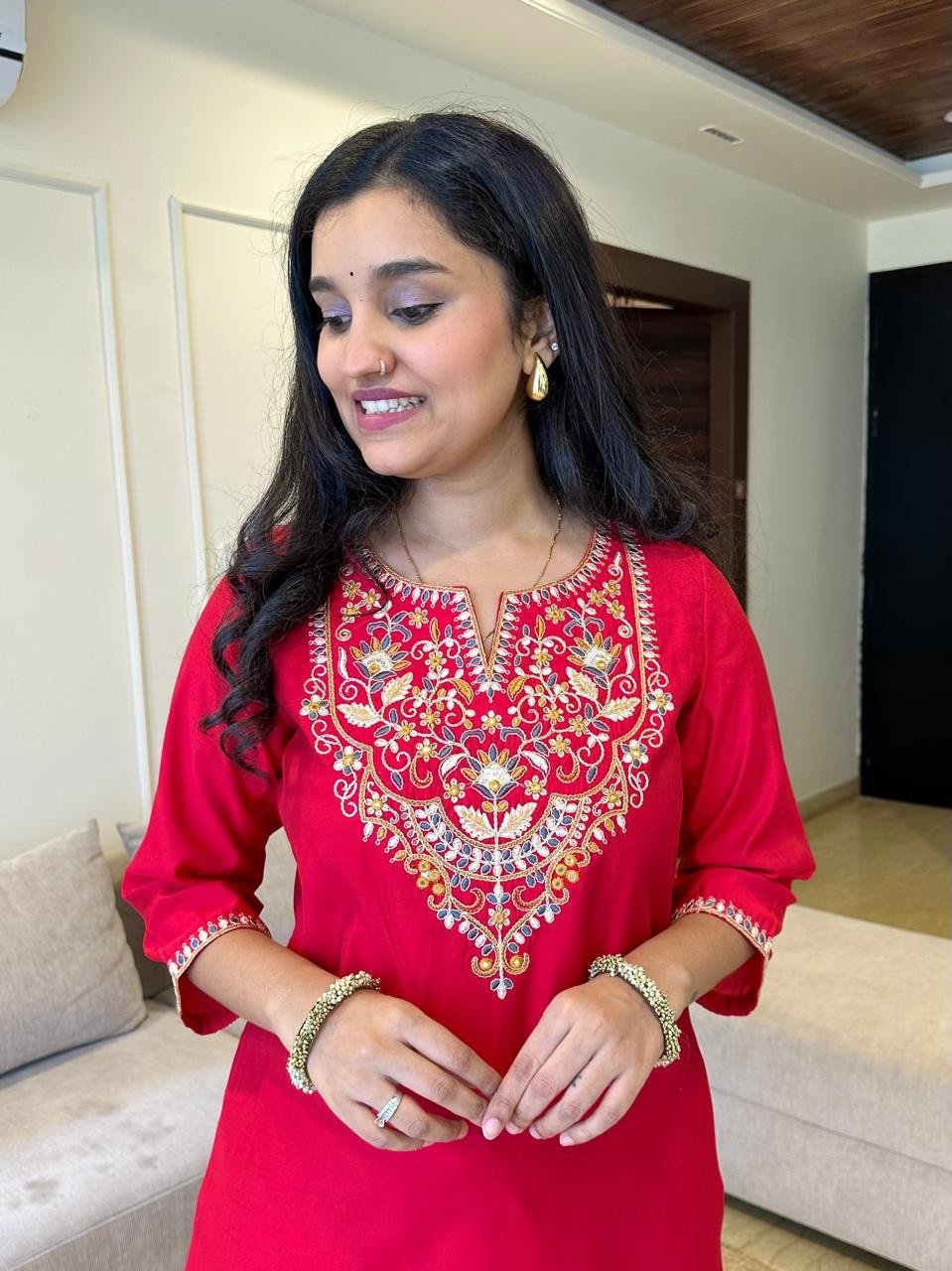 Gisha Multi Embroidered Silk Set