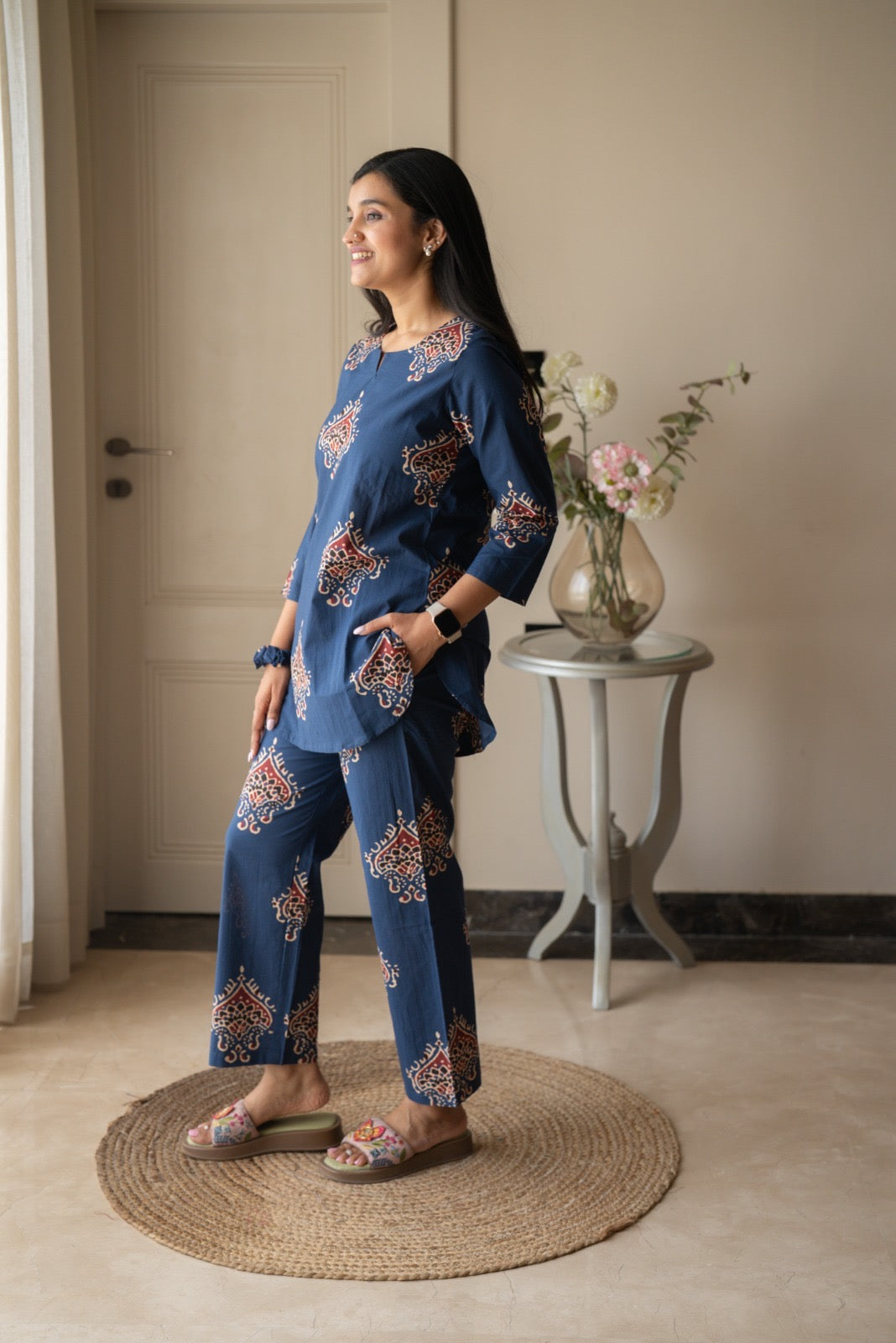 Rika Cotton Lounge Set- Blue Boota