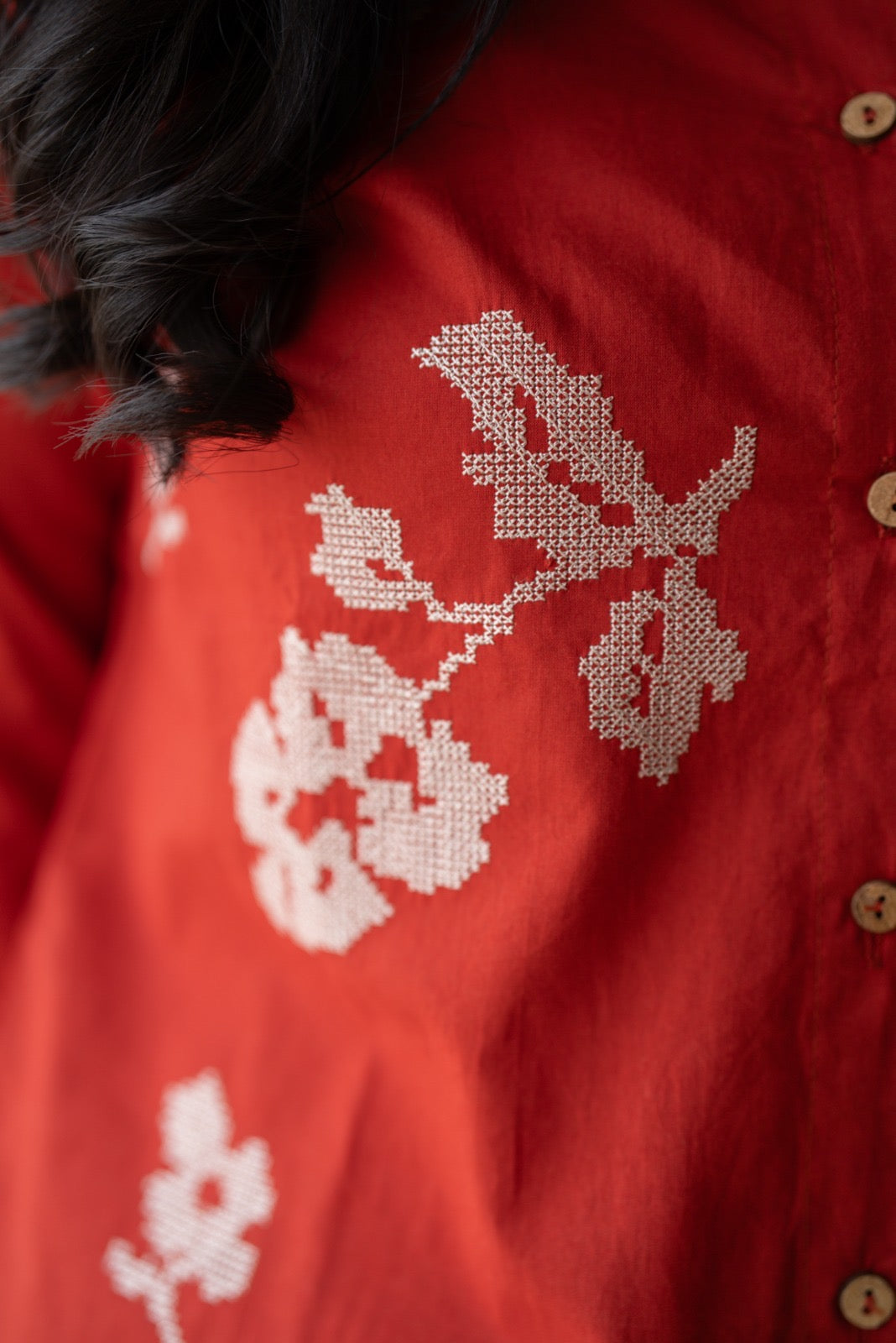 Hania Cotton Coord Set- Orange
