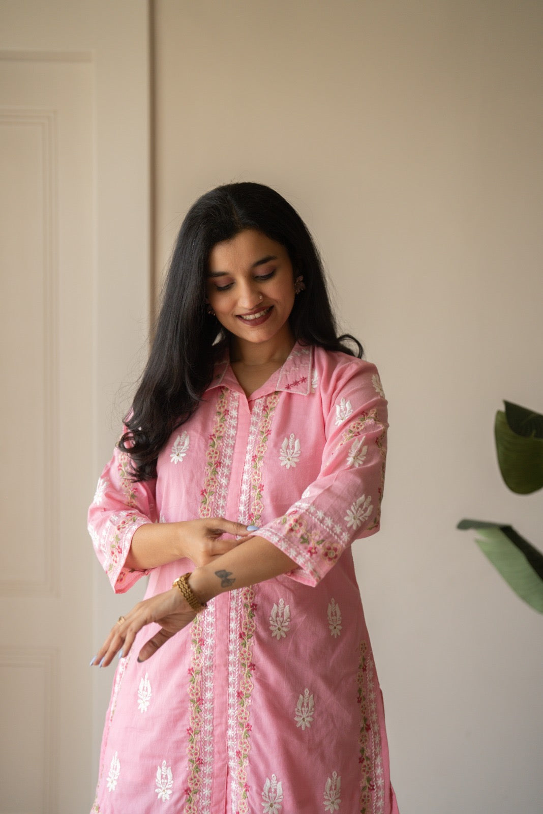 Preet Mulmul Luxe Coord Set- Pink