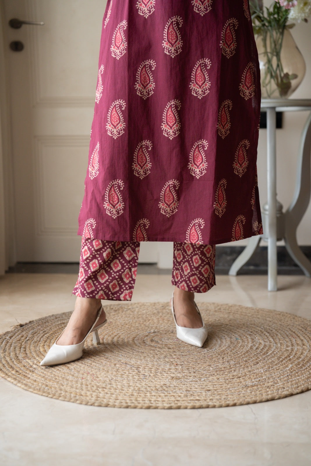 Suhani Batik Cotton Set- Wine