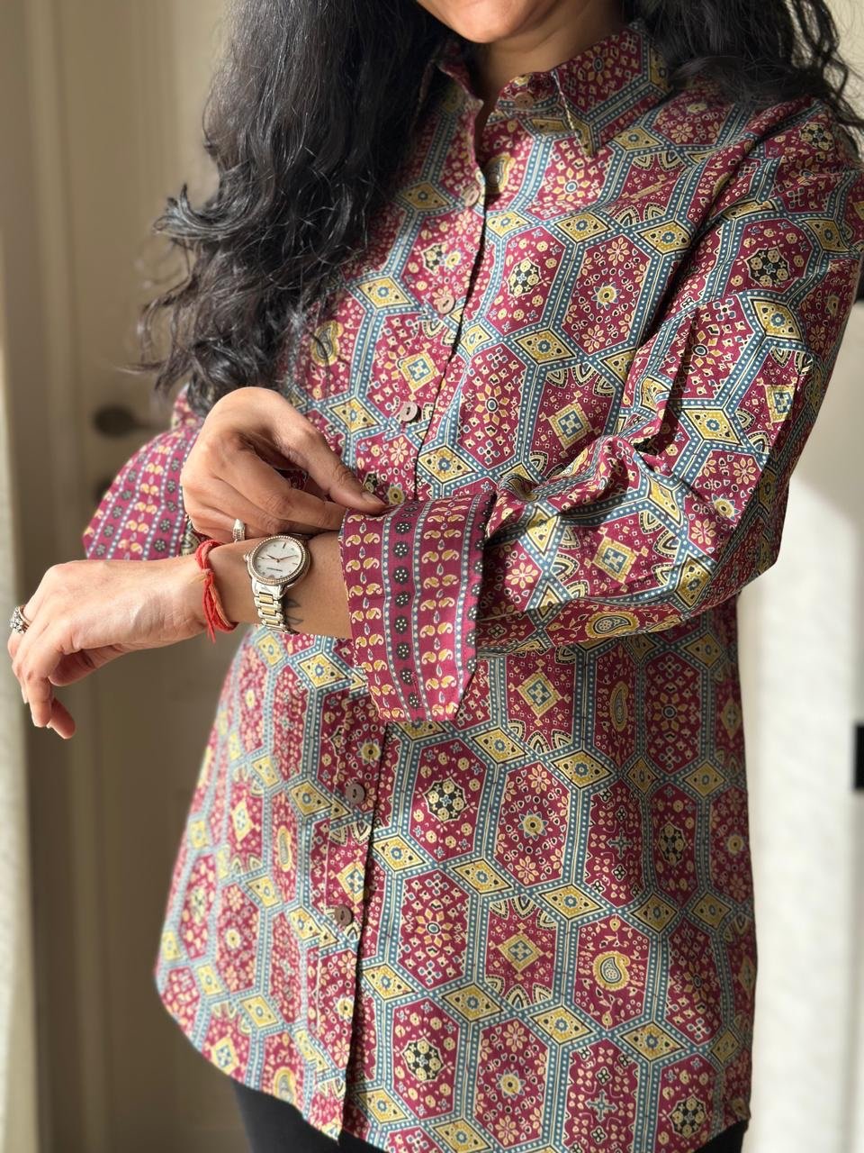 Raima Cotton Shirt- Purplish Story