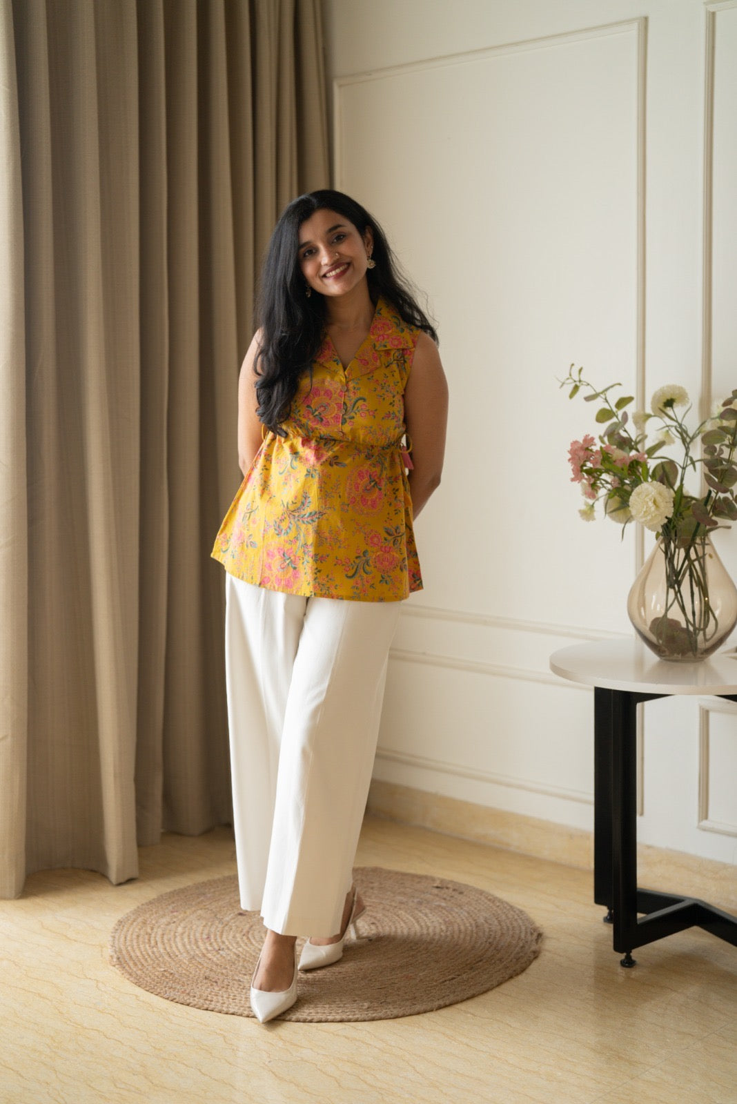 Guna Short Adjustable Top- Mustard