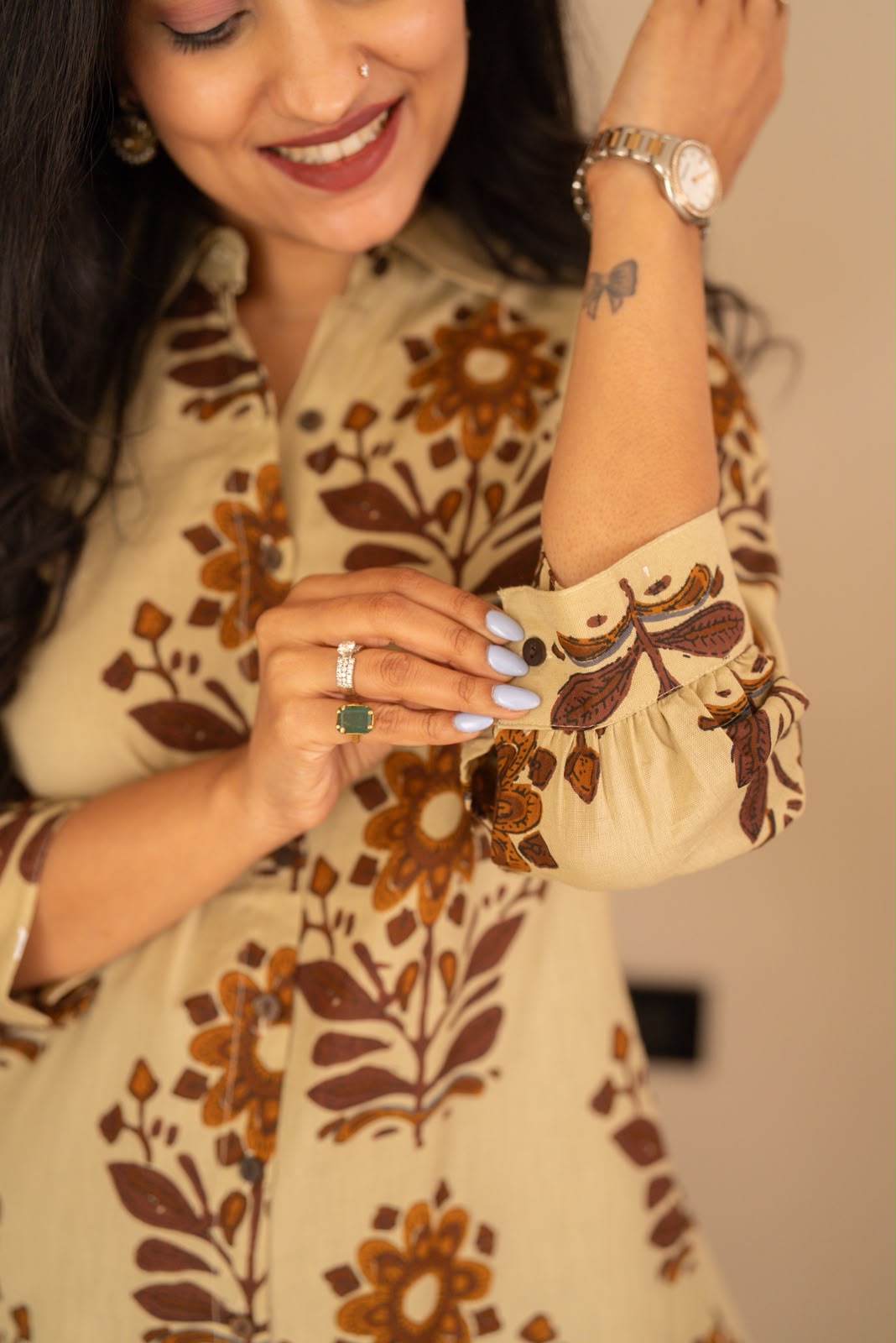 Zora Slub Cotton Shirt- Nude Boota