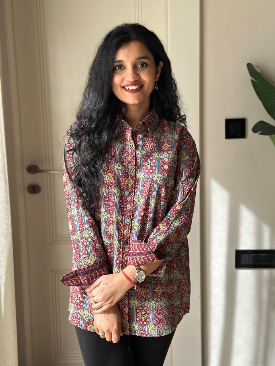 Raima Cotton Shirt- Purplish Story