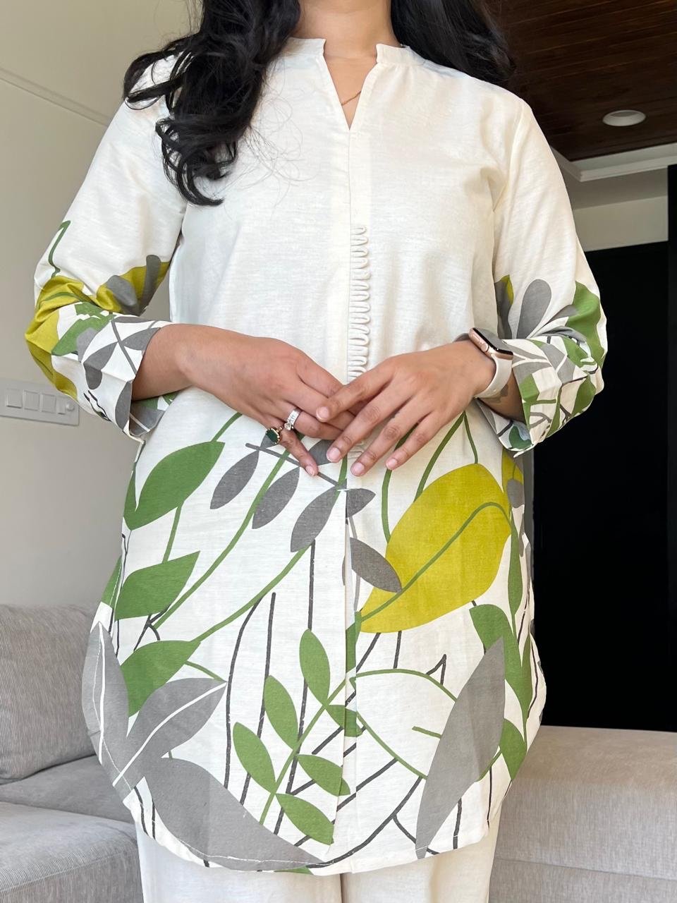 Saba Classy Printed Coord Set- Greens
