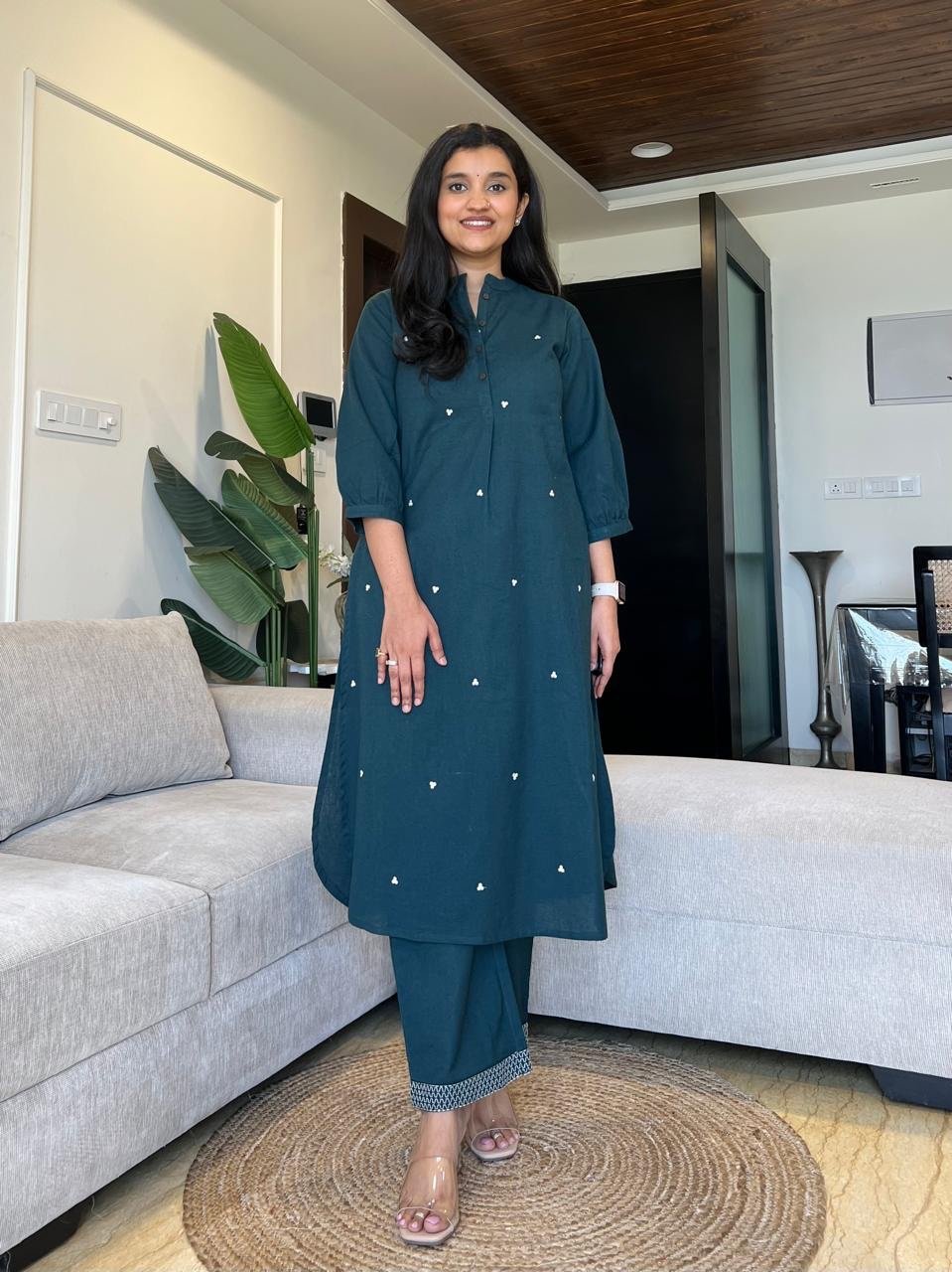 Tasha Minimal Cotton Set- Teal