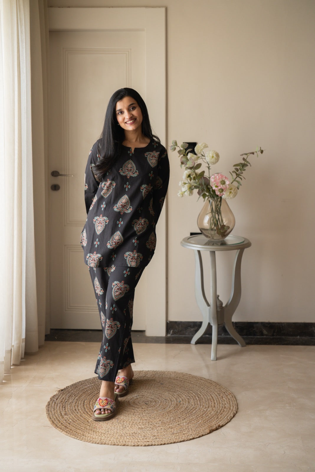 Rika Cotton Lounge Set- Black Boota