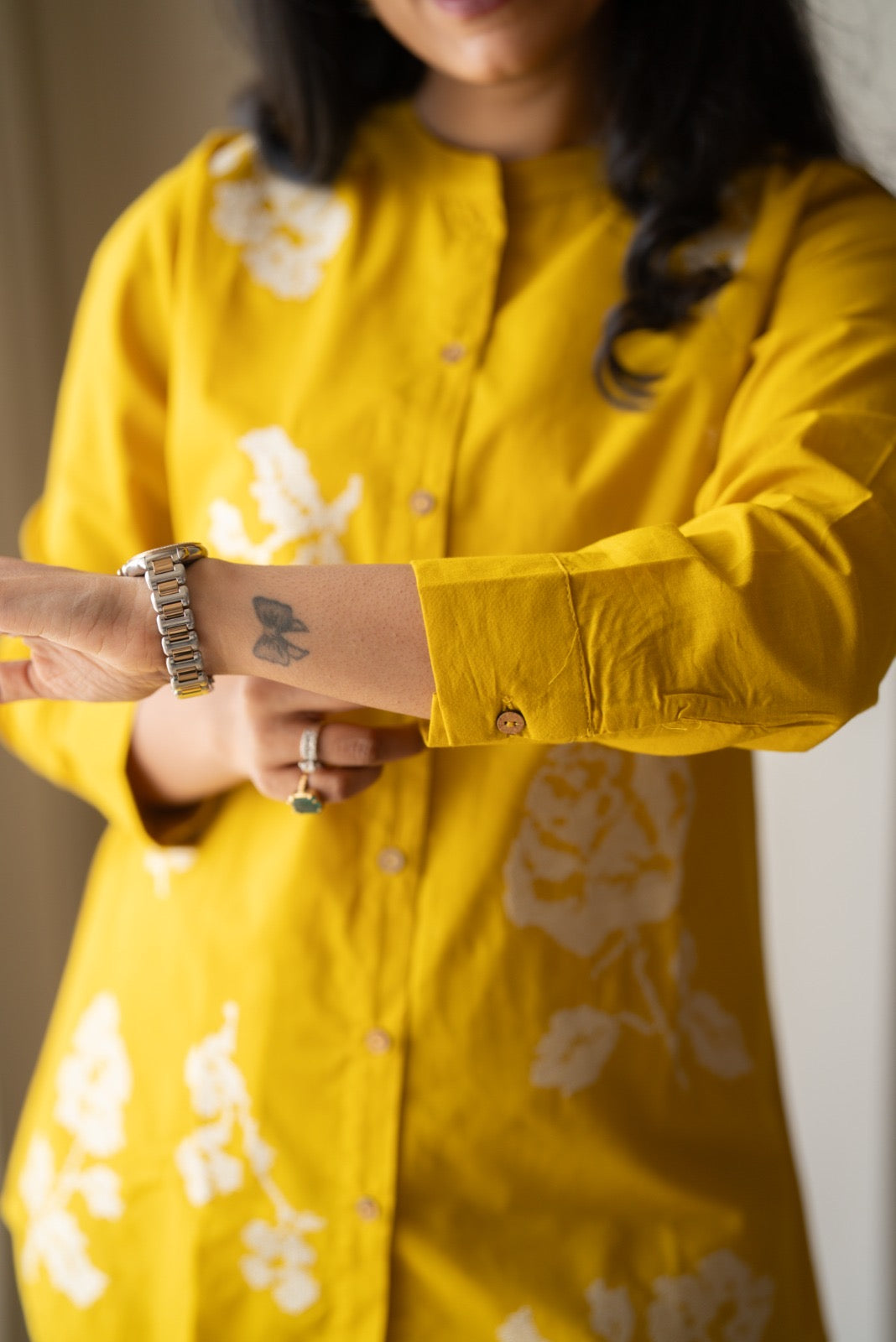 Hania Cotton Coord Set- Yellow